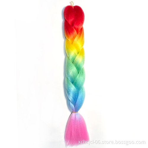 Wholesale New Color Hot Sale Jumbo Braiding Hair Extensions Braiding Hair Ombre Multiple Tone Colored Synthetic Hair for Girl
